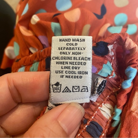 AMERICAN RAG Polka Dot Strapless Tie Front Wide Leg Baggy Jumpsuit Size Small - Picture 7 of 7